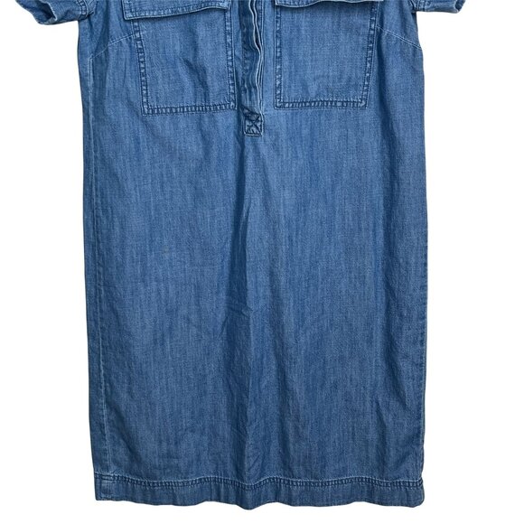 J.Crew Chambray Shirt Dress | Size 0 Denim Mini Dress with Pockets Blue Casual - Picture 4 of 9